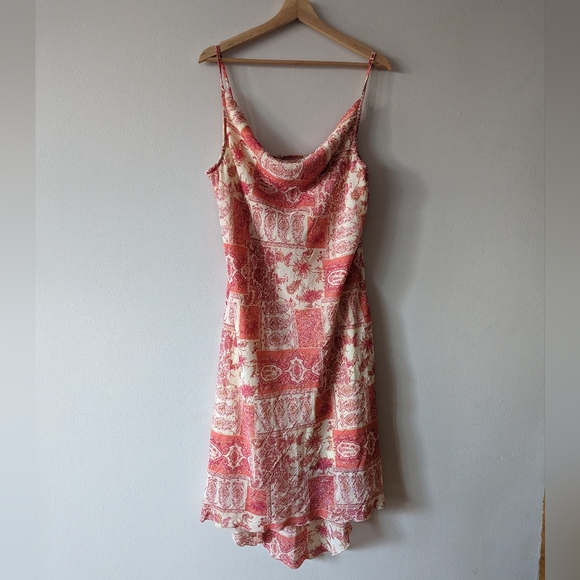 Vintage cowl neck patchwork and paisley print midi dress - Picture 1 of 5